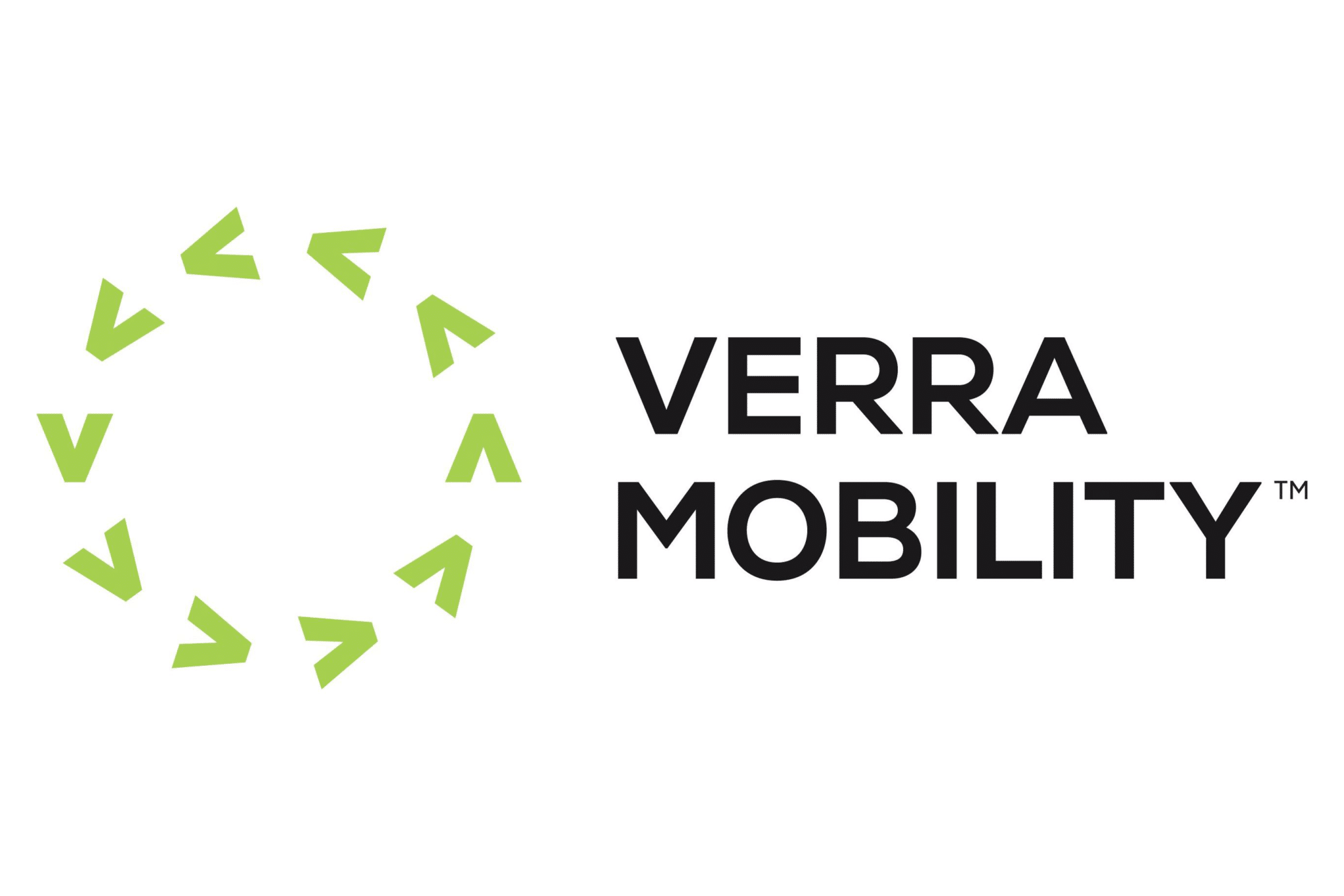 Verra mobility logo with green parking arrows.