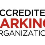 The logo for the accredited parking organization, recognized by the IPMI Board of Directors.