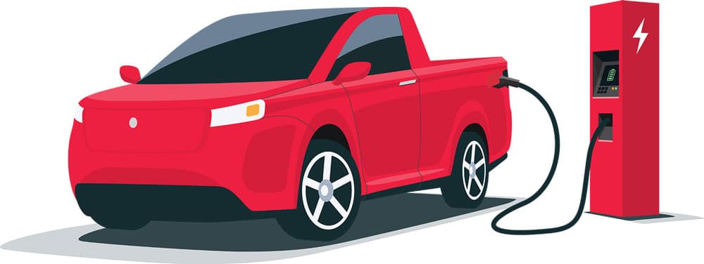 illustration of electric pickup truck