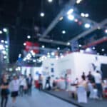 Abstract blurred image of an expo room