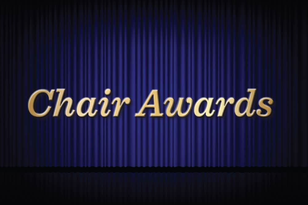 The chair awards logo on a blue background in the Parking & Mobility industry.