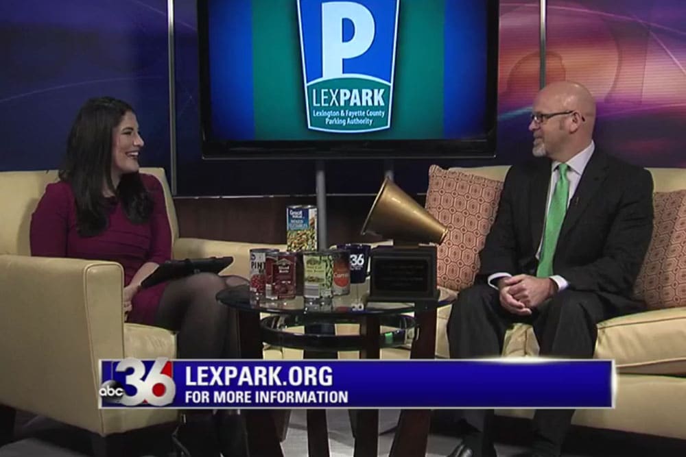 Gary Means on a local news show discussing LEXPARK