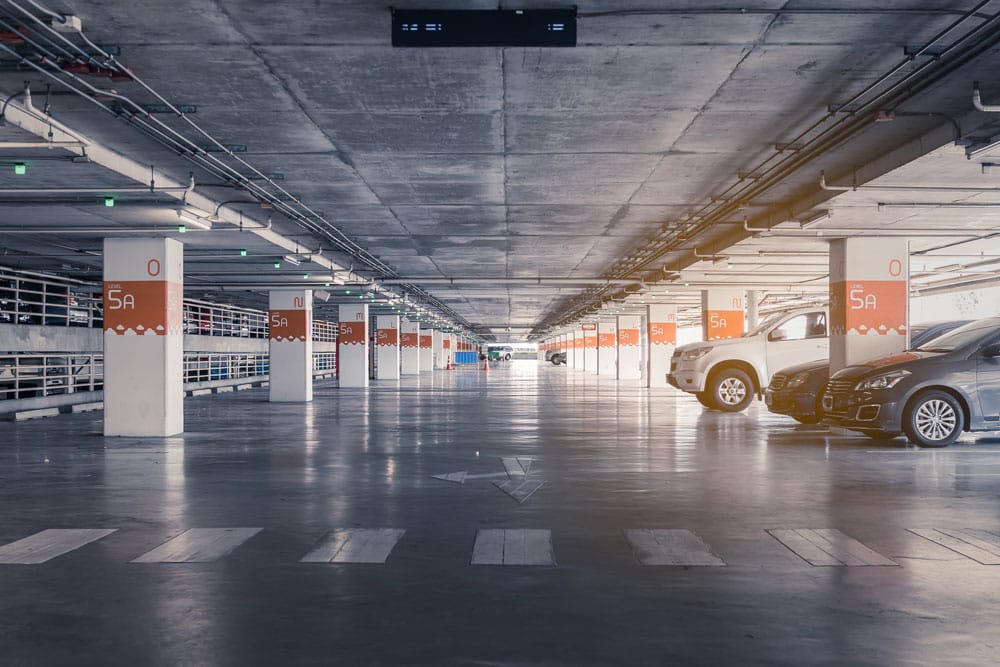 interior of a parking garage
