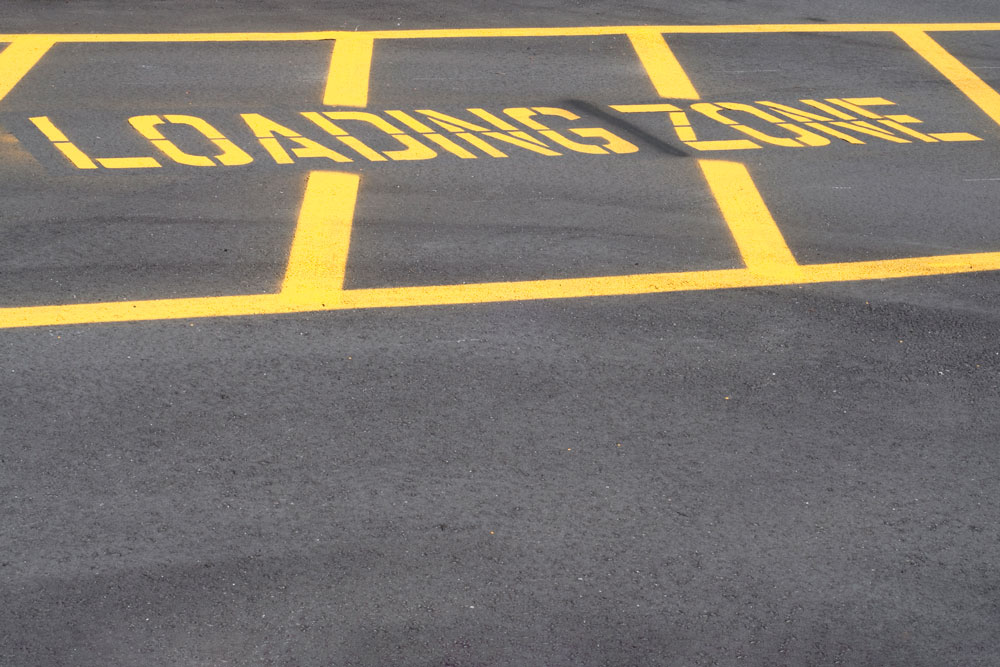 Picture of Loading Zone markings on pavement