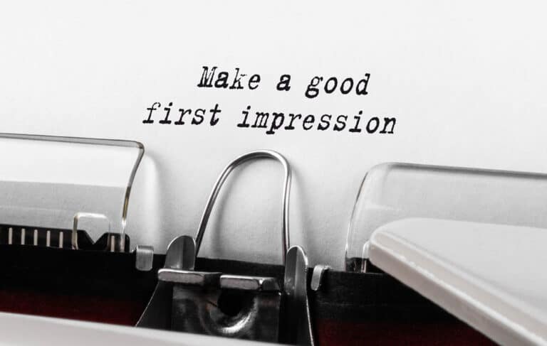 Typewriter that says "Make A good first impression"