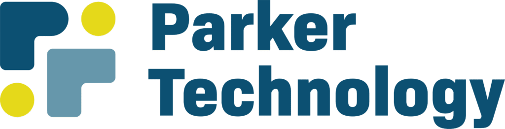 Parker technology logo with a touch of mobility and conference elements.