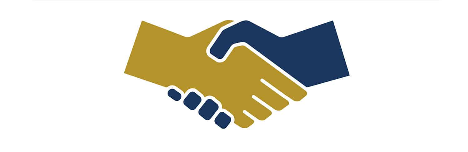 A logo showcasing a handshake in the middle at the IPMI Conference & Expo.