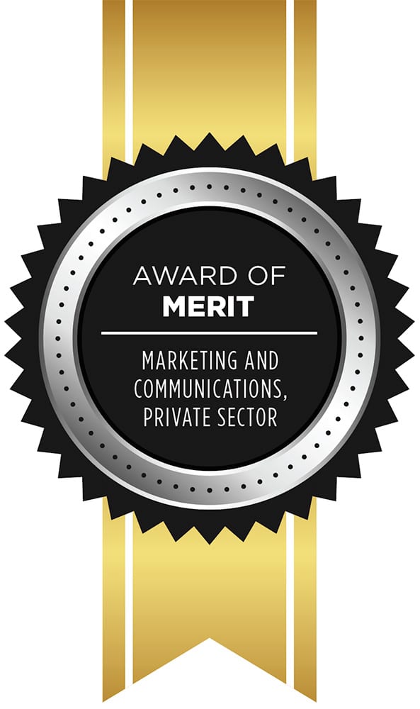 The award of merit for marketing and communications at the 2023 IPMI Awards of Excellence.