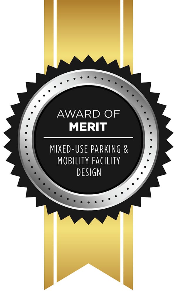 The award of merit for mobility parking and mobility design at the 2023 IPMI Awards of Excellence.