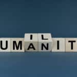 wooden blocks that spell out humanity and humility