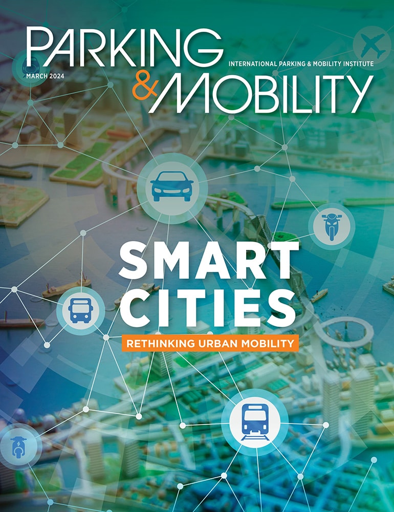 The cover of parking and mobility smart cities.